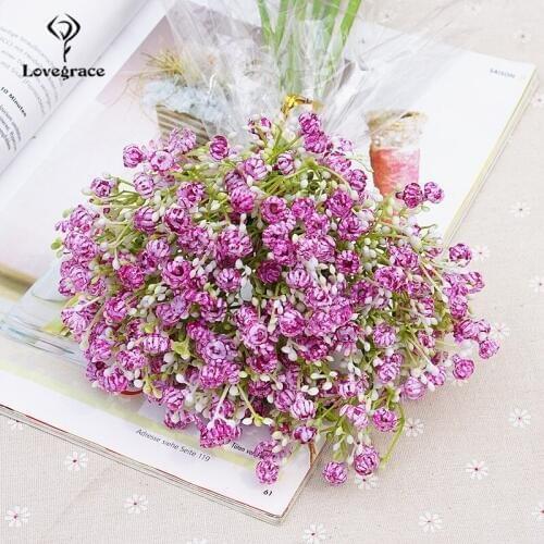 Lovegrace Fake Babysbreath Wedding Bridesmaid Bouquet Wedding Bouquet for Bride Artificial Flower Marriage Wedding Bouquet Flore