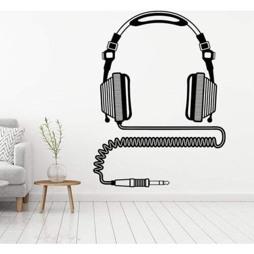 Music Wall Decal Music Melody Musical Notes Headphone Wall Sticker Guitar Guitarist Music Home Room Decor Vinyl Decals C348