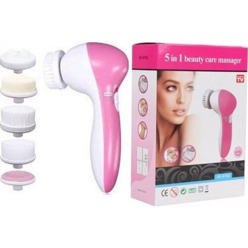 Beauty Facial Cleansing Massage and Peeling Brush Set with 5 In 1 Battery Massager For Face Skin Care Beauty Face Care Massager