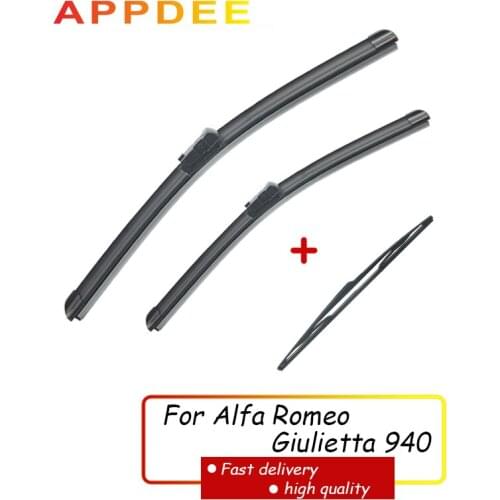 APPDEE Wiper Front & Rear Wiper Blades Set For Alfa Romeo Giulietta 940 2010 - 2020 2019 Windshield Windscreen Window 24"18"14"