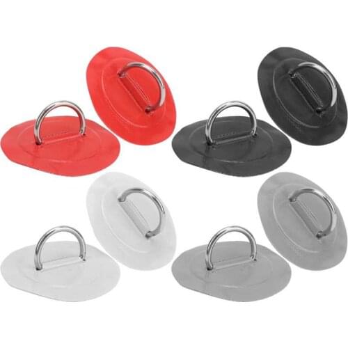 4PCS Dia 8cm Stainless Steel D Ring Pad/Patch for PVC Inflatable Boat Raft Dinghy Canoe Kayak Surfboard Tie Down