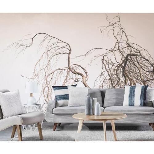 Custom 3D mural wallpaper artistic conception modern simple tree living room background wall decoration painting