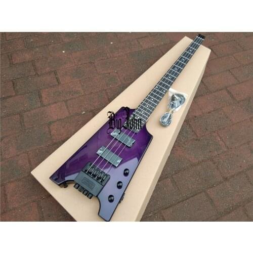 New 4 strings headless electric bass guitar purple BJ-216