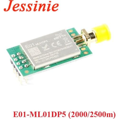 Nrf24l01 E01-ML01DP5 Ebyte 20dBm Long Range 2100m SPI NRF24L01+PA+LNA 2.4GHz RF Wireless Transceiver Module Antenna with Shield