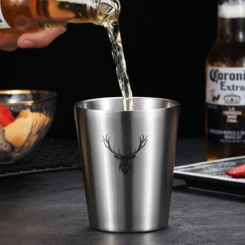 Cute Pattern Beer Mug 18/8 Stainless Steel Beer Cup Coffee Mug With Double Wall Kitchen Drinkware For Kids Water Mug