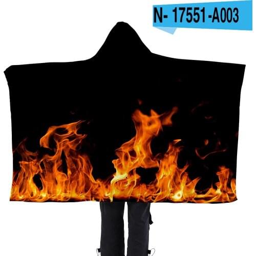 Flaming Comfortable Hooded Flannel Wear-resistant Blanket Magic Cape Soft Warm Wrap Body Robe Throw Quilt Warm All Season