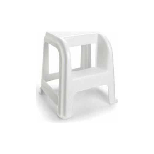 Plastic step stool, practical stair chair two steps White
