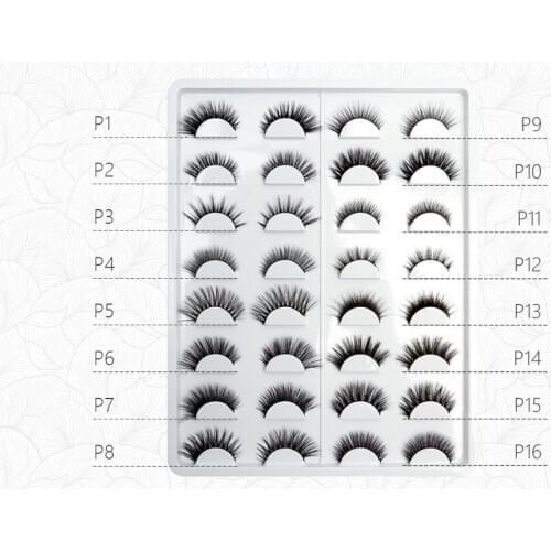 Strip lash 16 styles/plate 3D faux mink lashes P/Q series customize logo wholesale handmade craft makeup fedex free shipping