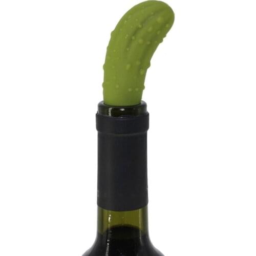 Silicone Cucumber Red Wine Bottle Stopper Resealable Plug Cork Leakproof Bottle Sealer Wine Fresh Saver Kitchen Accessory