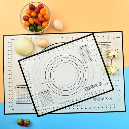 Silicone Rolling Dough Mat Non-Stick Kneading Pad with Scale Pastry Sheet Dough Rolling Pie Crust Mat Oven Liner Baking Tools