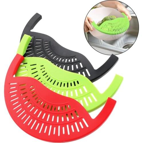 Silicone Food Oil Drainer Kitchen Gadgets Accessories Pot Pan Bowl Funnel Strainer Noodles Vegetable Food Drainer