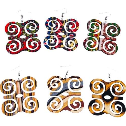Fabric Adinkra symbols earrings can mixed colors