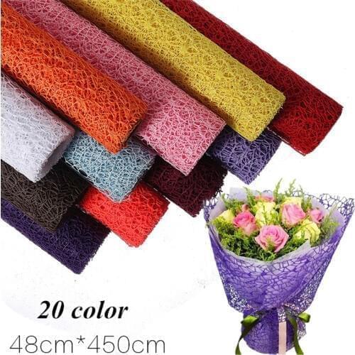 5 Yard/roll 20 Color Flower Packaging Paper Wrap Material Paper Bouquet Florist Supplies Gift Wrapping Jacquard Material