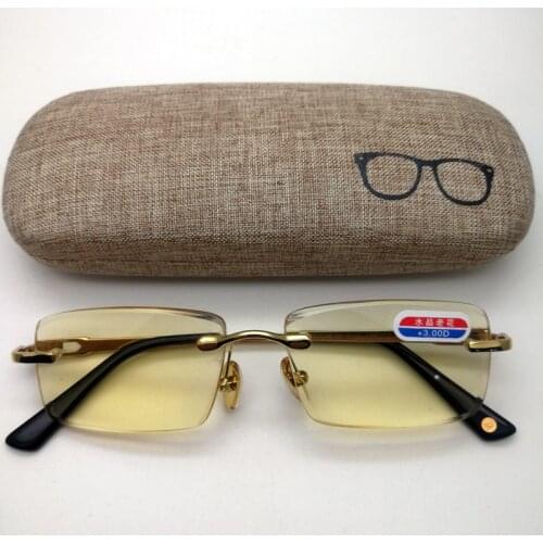 Vazrobe Glass Reading Glasses Male Women Yellow Crystal Clear Vision Anti Scratch Presbyopia +100 150 200 250 300