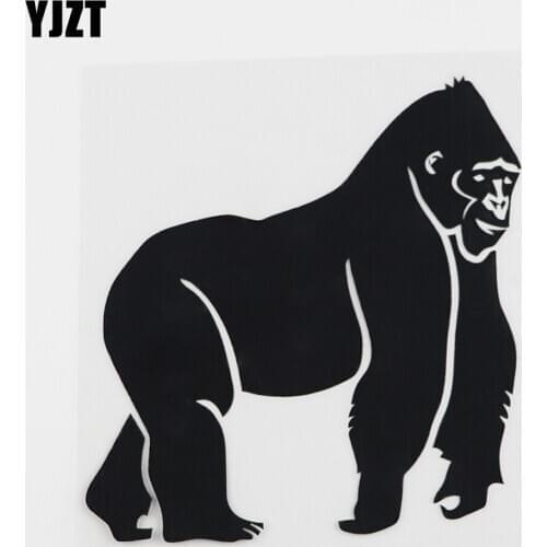 YJZT 12.1CMX12.3CM Monkey Gorilla Animal Wildlife Vinyl Car Sticker Black/Silver 8A-0171