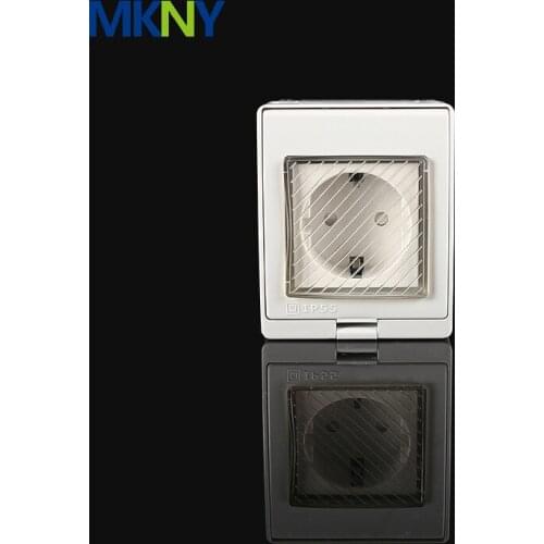 IP55 Waterproof EU German Socket box Dust-proof Outdoor External Wall Power Socket Switch Outlet outdoor receptacle