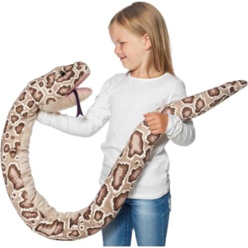 1 Piece 155CM Real Life Plush Toys Stuffed Giant Snake Animal Soft Dolls Bithday Christmas Party Gifts Baby Funny Hand Puppet