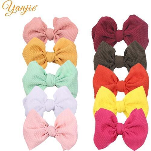 10pcs/lot 4.5'' Waffle Knit Hair Bows Hair Clips For Women Girls Headbands Kids Hairgrips Headwear Party DIY Hair Accessories