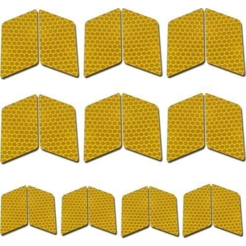 10pcs 60 x 30mm Reflector Tape Yellow for Toyota High Intensity Security Marking Tape For Car Reflectors Rear