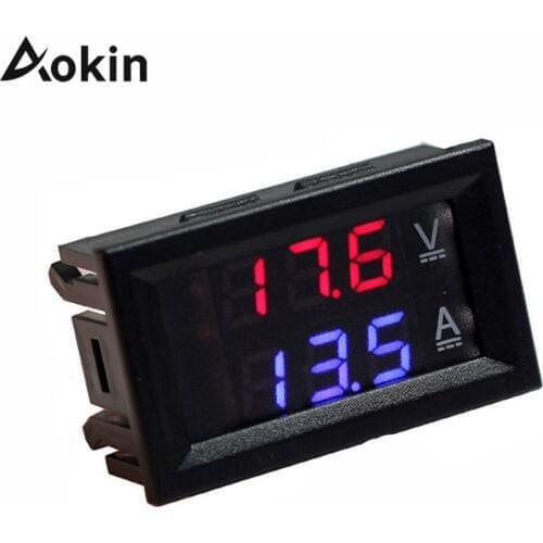 100V 10A 0.28" Blue Red Dual LED Display Mini Digital Voltmeter Ammeter DC Panel Amp Volt Current Meter Tester With Lines Hot