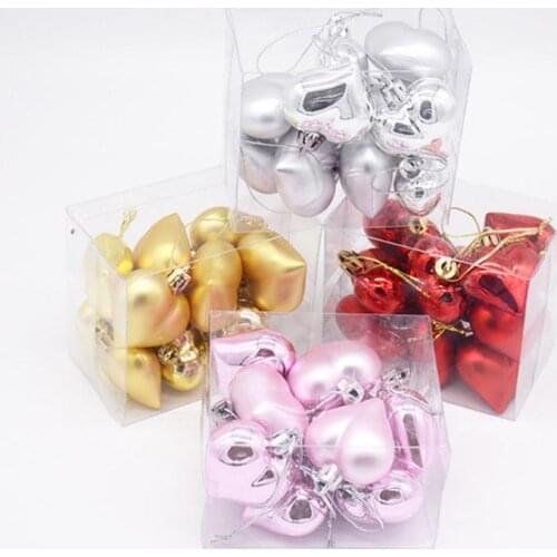 12Pc Red Pink Love Ball Wedding Valentine Birthday Party Decoration Props Christmas Tree DIY Decoration Supplies Gifts