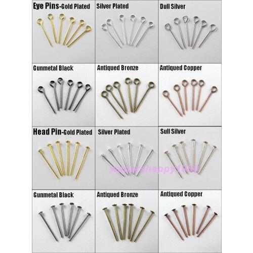 1200pcs Gunmetal Tone Eye pin 18X0.7mm Jewelry Finding