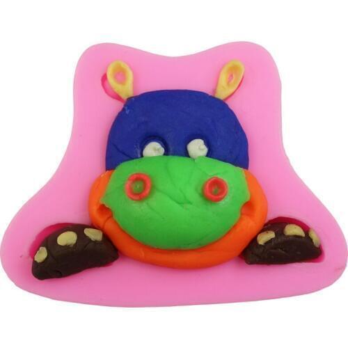 3D Cartoon Lovely Cow Hippo Silicone Biscuit Cake Fondant Pudding Cookie Jelly Chocolate Mold Cake Decoration Baking Tool DIY