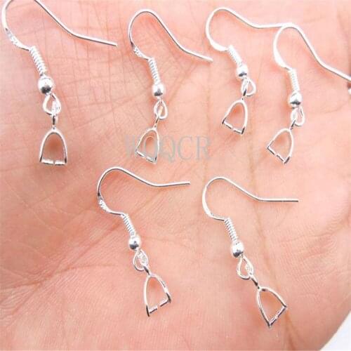 50PCS Lettering 925 Silver Earring Hook Drop Earrings Clip Hooks Suitable For DIY Earring Jewelry Making Accessories