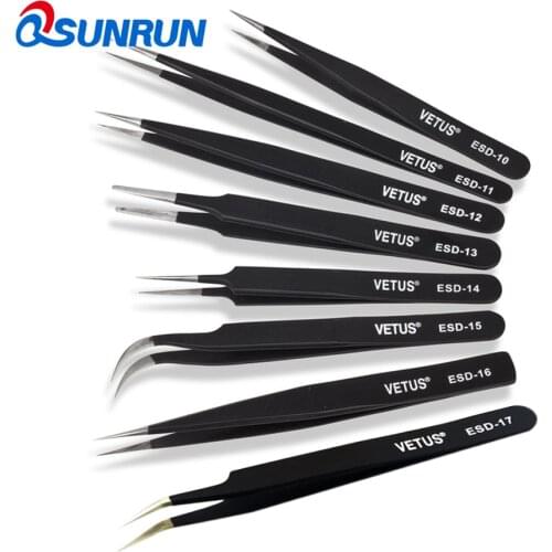 8PCS/Lot Antistatic BGA ESD Tweezers ESD-10 ESD-11 ESD-12 ESD-13 ESD-14 ESD-15 ESD-16 ESD-17, Free Shipping