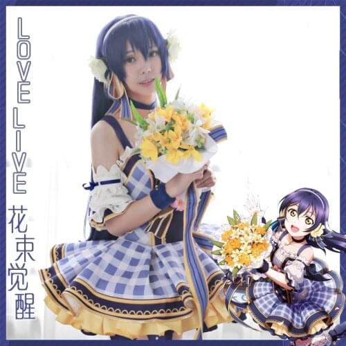 Anime LoveLive! Sonoda Umi Bouquet Flower Awaken Cosplay Costume Lolita Dress Full Set Halloween Party Adult Costumes for Women