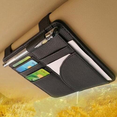 Car Styling Sun Visor Organizer Auto Ticket Pocket Pen Holder Car Storage Pouch Multi-Purpose Car Organizer Interior Accessories