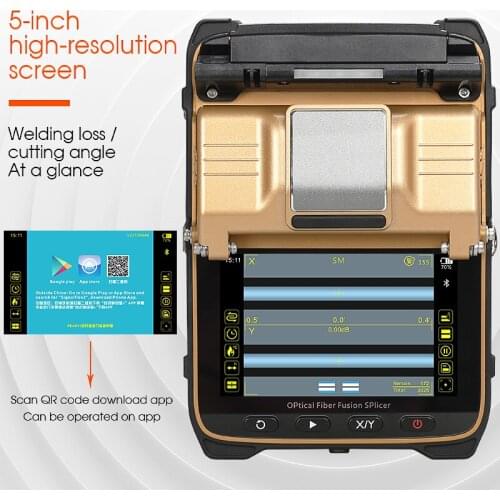 Free shipping AI-8CMulti-language Optical Fiber Fusion Splicer FTTH Fiber Splicing Machine With Optical Power Meter VFL Function