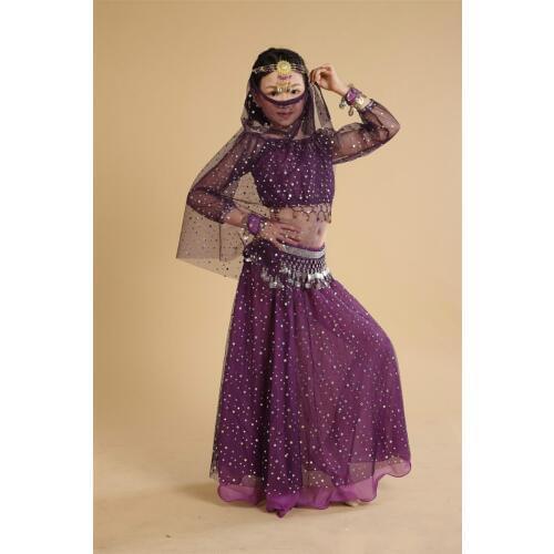 Free Shipping Hot Selling Belly Dance Performance Bollywood Indian Child Costume Indian Dance Costumes for Kids