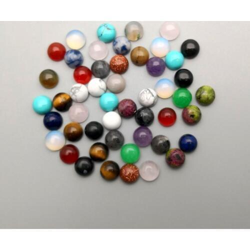 Natural stone cab cbochon beads for jewelry making 6 8 10 12 14 16 18 20mm fashion Single arc 36Pc/lot Ring accessories no hole