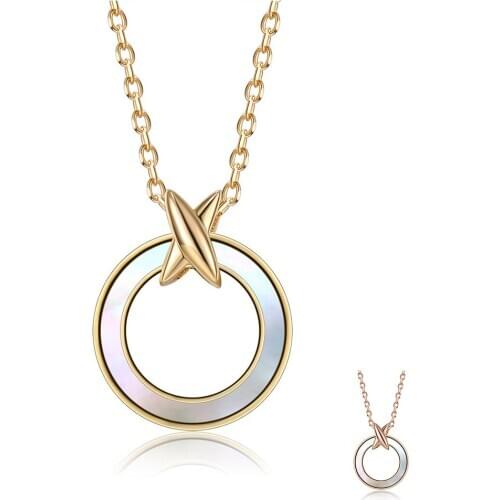 ZEMIOR Sterling Silver S925 Pendant Necklace For Women Cross The Circle Necklaces Anniversary Fine Jewelry The New Listing