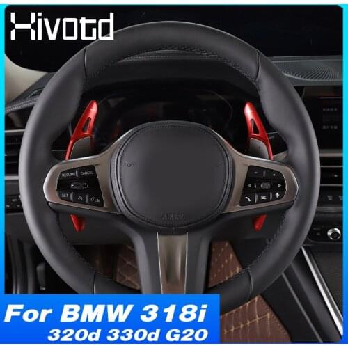 Hivotd Steering Wheel Paddle Shifter Cover Interior Decoration Accessories Car Modification For BMW 318i 320d 330d G20 2020 2021