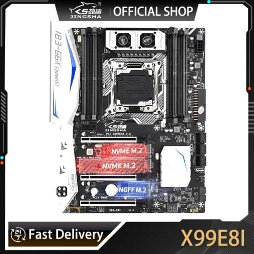 JINGSHA X99 E8I Motherboard Support Intel XEON E5 LGA2011-3 All Series DDR4 ECC REG Memory NVME USB3.0 ATX Server