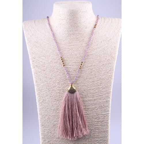 Fashion necklace Mini Crystal women collier long bohemian tassel pendant Necklacehandmade 2016 new