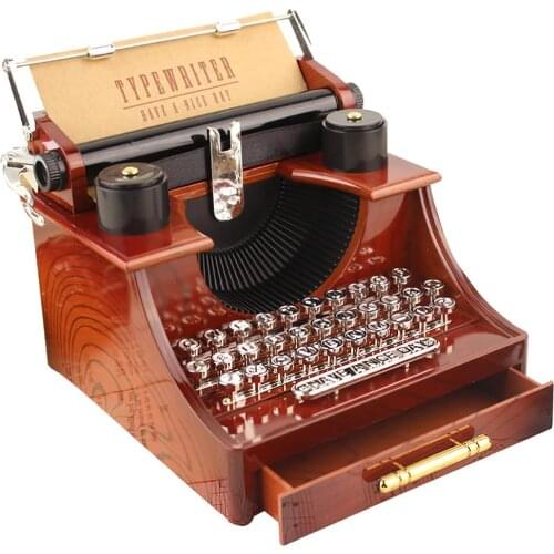 New Arrival Creative Retro Typewriter Music Box Desktop Home Office Decor Kids Toy Gift Wholesale Dropshipping