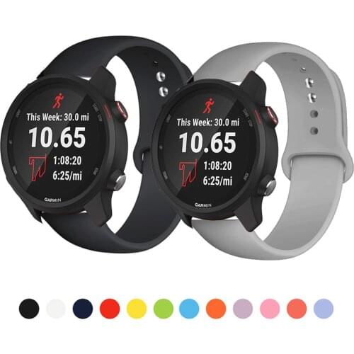 Soft Silicone Watch Strap Band For Garmin Forerunner 245 245M Replacement band for Forerunner 645 645M Music strap