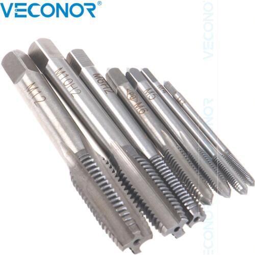 7PCS HSS M3-M12 Spiral Point Straight Fluted Screw Thread Metric Plug Drill Set