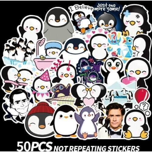 50 sheets Mr. Poppers penguin American drama Kawaii mini sticker PVC graffiti sticker suitcase luggage guitar car stickers