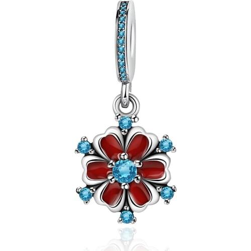 2019 NEW 100% 925 Sterling Silver Brand New Flashing Temperament Sapphire Dahlia Pendant Charm Original Charming SX001-SX012