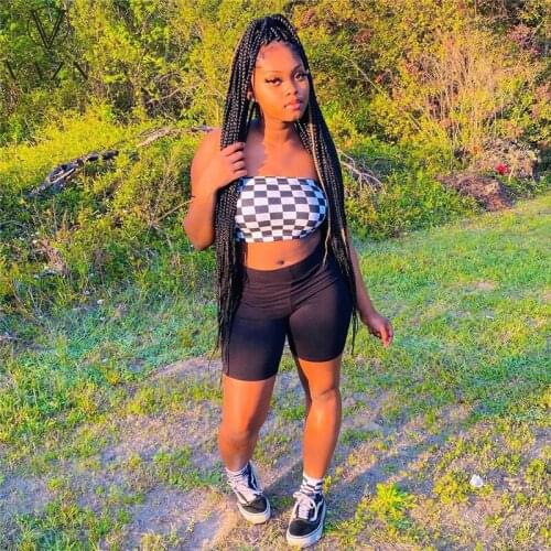 VAZN 2021 Hot Popular Sunshine Plaid Shinny Energy Regular Tracksuits Young Daily Sleeveless Short Pants Women 2 Piece Set