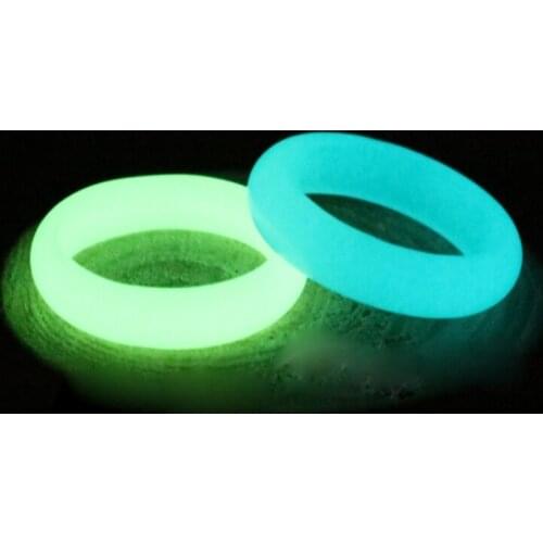 Rarely 8mm Wide Natural Fluorite luminous Stone Glow in Dark Ring Fine Jewelry 40GB