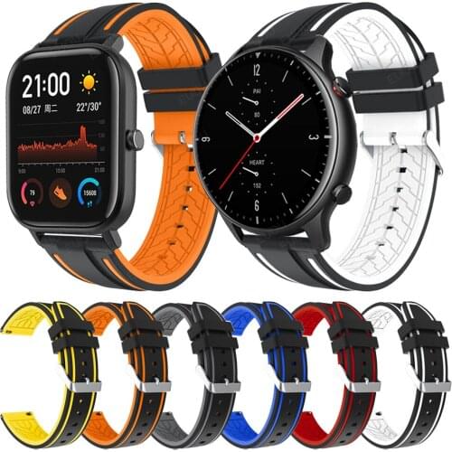 Rubber Wristband For Huami Amazfit GTR 2 2e/GTR 47mm/GTS 2 mini Bip Lite U S Band Silicone Watchband For Amazfit Straps Bracelet