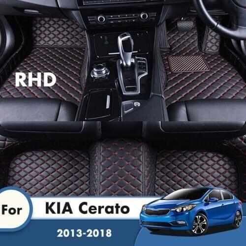 RHD Carpets For KIA Cerato Forte YD 2018 2017 2016 2015 2014 2013 Leather Waterproof Car Floor Mats Auto Accessories Interior
