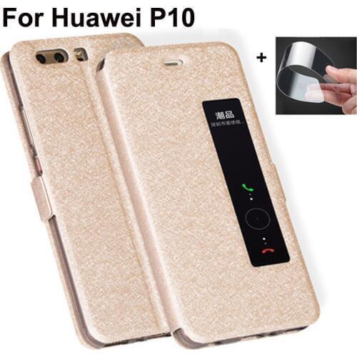 Luxury Front Window Leather Filp Case For Huawei P10 5.1" phone cover For Huawei P 10 back cases For Huawei P10 bumper coque