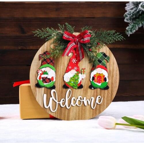Christmas Decorations Christmas Wreath Wooden Door Plates Door Hangings Christmas Home Accessories Decorations Welcome Ornaments