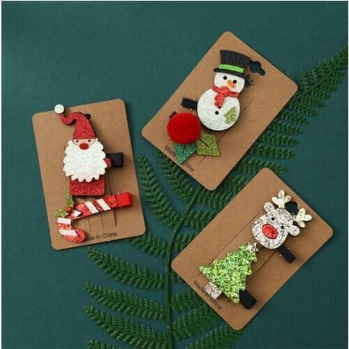 Christmas Hair Clips Lovely Christmas Barrettes Xmas Tree Hat Bowknot Hairpins for Women Girls